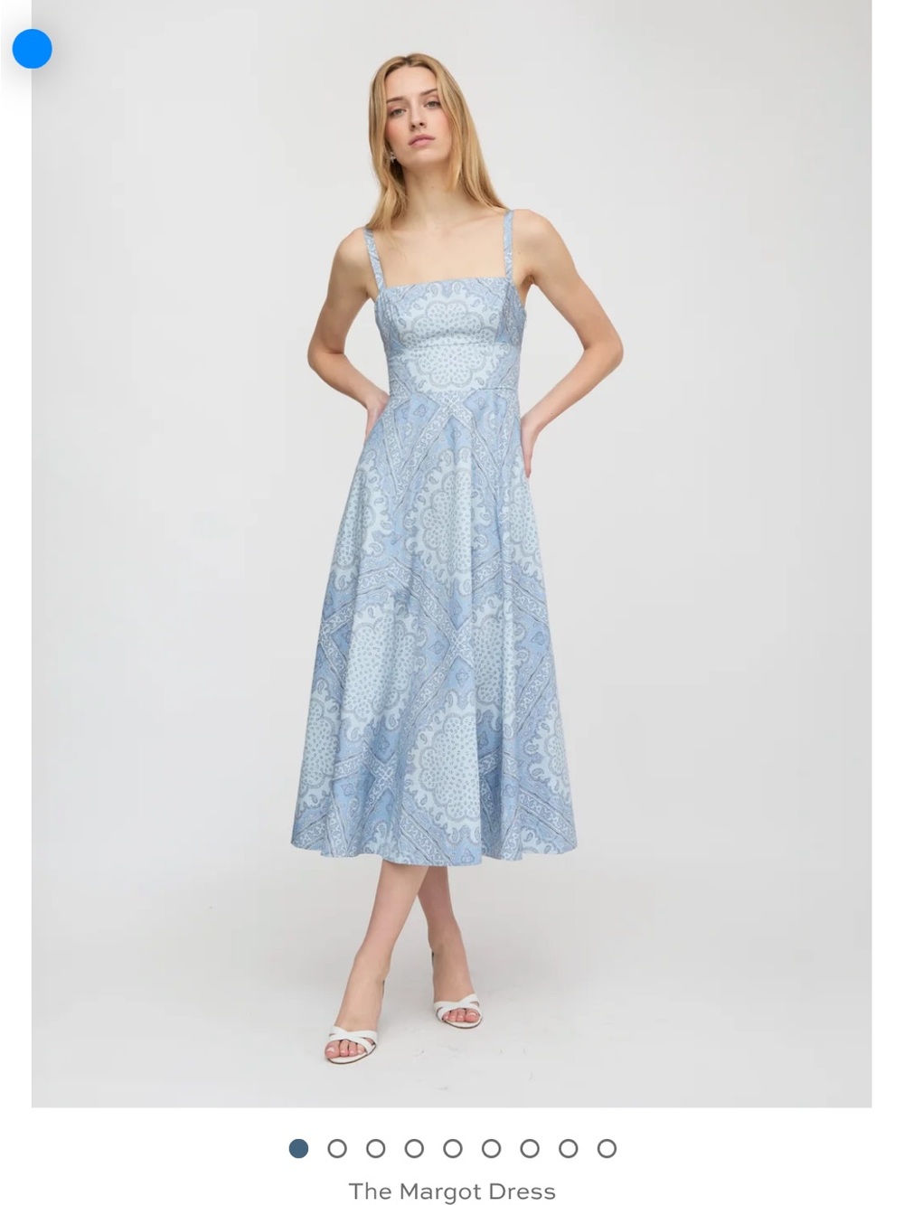 Hill House Light Blue Paisley Midi Dress